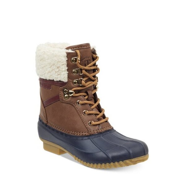 Tommy Hilfiger Rian Faux Leather Ankle Rain Boots - Picture 1 of 6